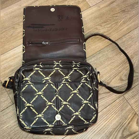 Longchamp Shoulder Bag Leather Dark Brown Horse Pattern - previously loved - Picture 9 of 11